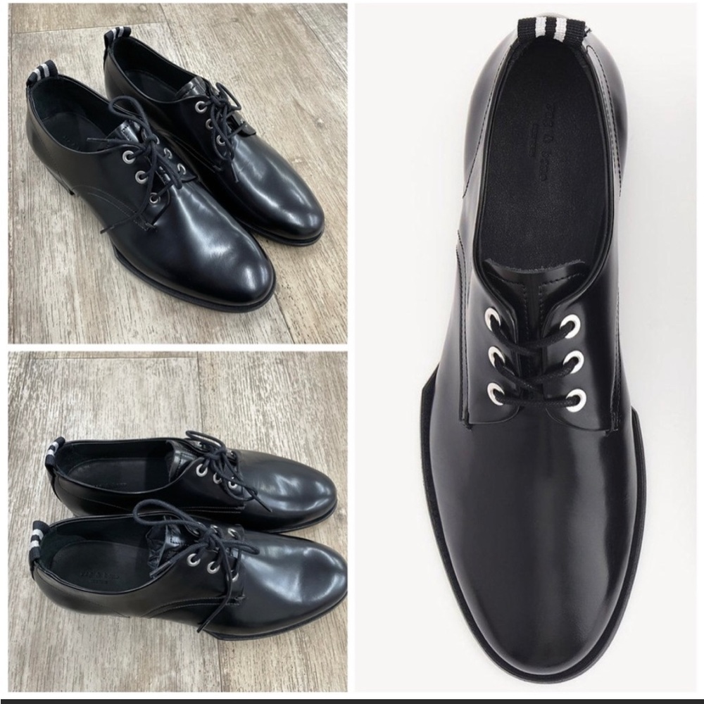 rag & bone Black Leather Flats